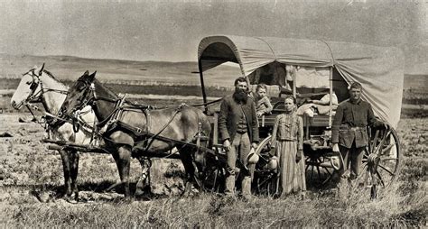 Covered Wagon Of The Great Western Migration 1886 In Loup Valley