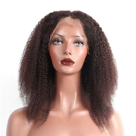 Brazilian Lace Wigs Afro Kinky Curly 14 Inch Full Lace Human Hair Wig