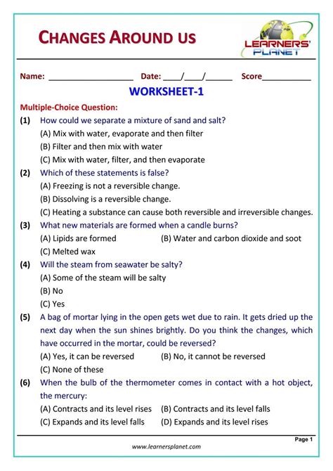 Grade-6-Science-Olympiad - Changes Around us Magazine
