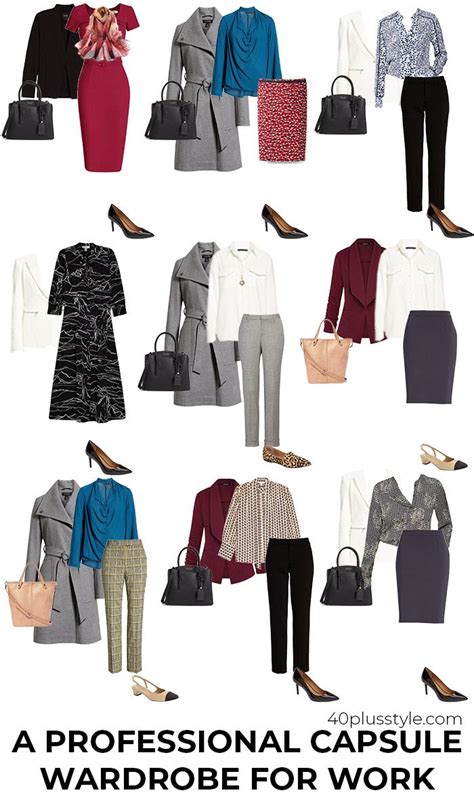 a professional capsule wardrobe for work office wear women work outfits