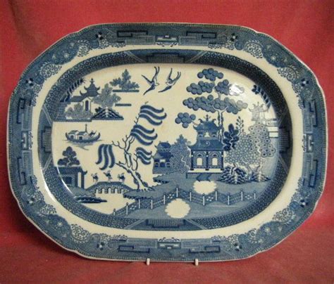 Willow Pattern Pearlware 15 Inch Meat Plate Or Platter Etsy Uk