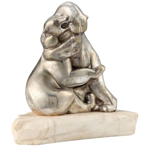 1stdibs Polar Bears Silvered Bronze Sculpture By Georges Lavrov C