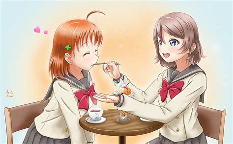 4k Free Download Watanabe You Takami Chika Friends Cafe Eating
