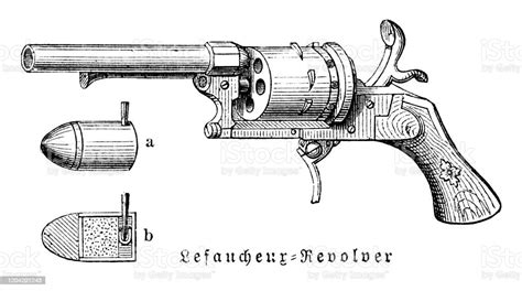 Lefaucheux Weapon Revolver Pistol 1897 Stock Illustration Download