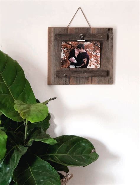 Reclaimed Wood Picture Frame 4x6 Photo Clip Frame Farmhouse Etsy