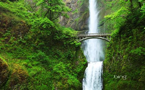 Multnomah Falls And Benson Bridge Oregon Hd Wallpapers