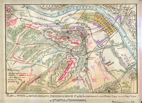 Plan Of Attack On Maries Heights Fredericksburg Va Or 2nd Battle Of