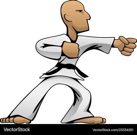 Martial Arts Karate Guy Cartoon Royalty Free Vector Image