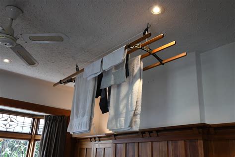Old fashioned wooden clothes drying rack. Old Fashioned Ceiling Clothes Dryer | Nakedsnakepress.com