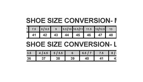 ecco shoe size chart women