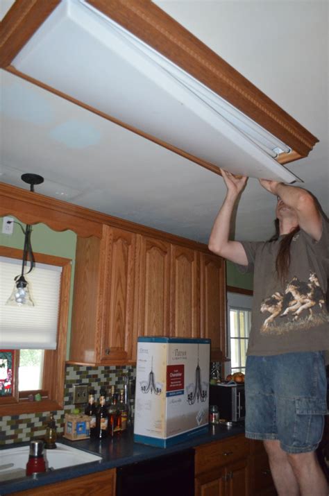 Replacing The Overhead Florescent Light In The Kitchen Overhead