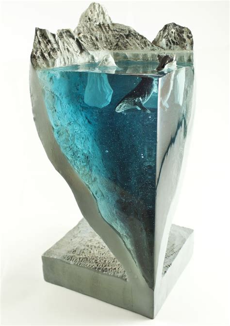 Resin And Wood Sculpture Ocean Sculpture Whale In The Ocean Iceberg