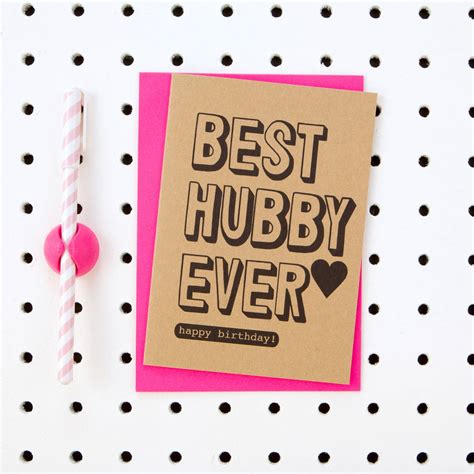 Best Hubby Ever Happy Birthday Husband Birthday Card By Scissor
