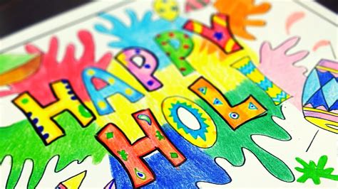 HAPPY HOLI Drawing Easy Holi Drawing For Beginners Colorful Holi