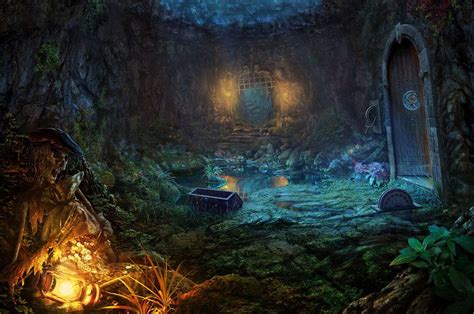 Cave By Namkoart Conceptual Illustration Fantasy Art Landscapes