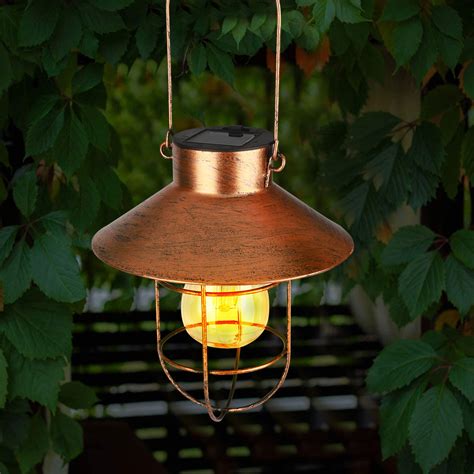 2 1pcs Hanging Solar Lantern Light Outdoor Tsv Metal Vintage Lantern Lamp With Shepherd Hook