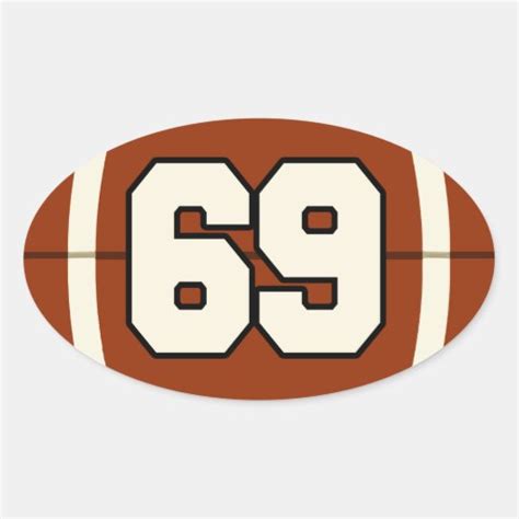 Number 69 Football Sticker Zazzle