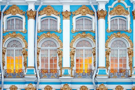Windows Of State Rooms At The Catherine Palace In Tsarskoye Selopushkin