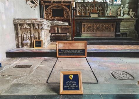 William Shakespeares Grave At Holy Trinity Church Stratford Upon Avon