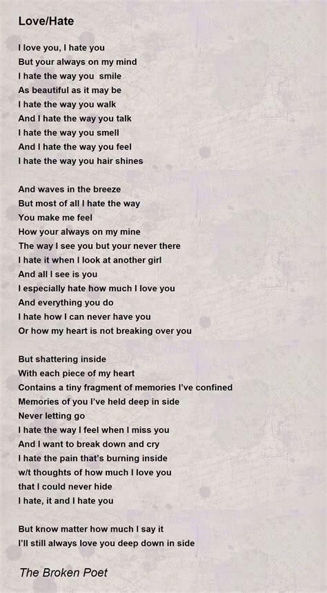 Love Hate Love Hate Poem By The Broken Poet