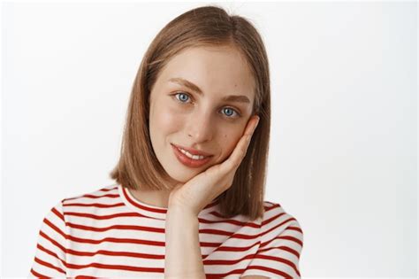 Free Photo Half Face Portrait Of Young Beautiful Girl With Clean Fresh Skin Closed Eyes