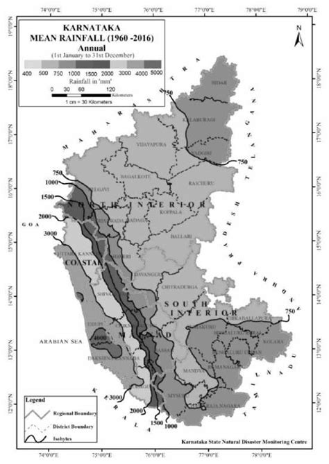map showing normal annual rainfall pattern in karnataka download scientific diagram