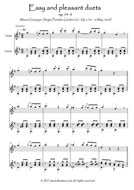 Their signature piece, 'whipping post,' is easy to arrange for two players. Easy Violin Guitar Duets By Giuliani 74-3 By Mauro Giuliani (1781-1829) - Digital Sheet Music ...