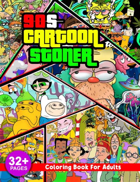 Buy 90s Cartoon Drug Cartoon Coloring Book Stoners T Funny