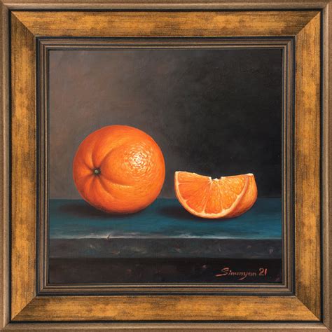 Still Life Orange 25x25cm Oil On Canvas Fra Artfinder