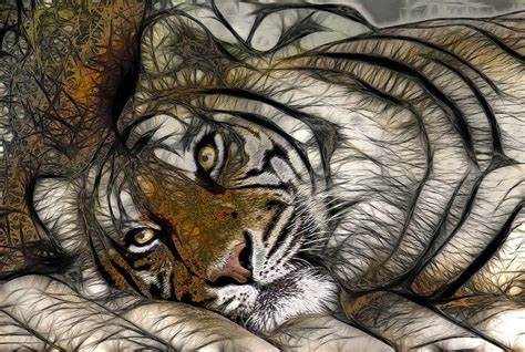 Pin By Rachel Towns On Tigers 2019 Animal Paintings Acrylic Fractal