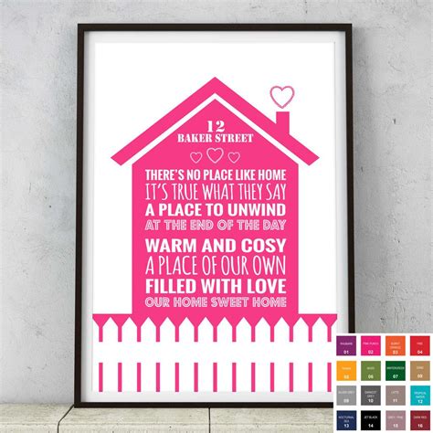 Personalised New Home Poem House Warming Word Art Print Picture