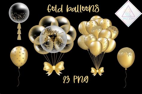 Gold Balloons Clipart