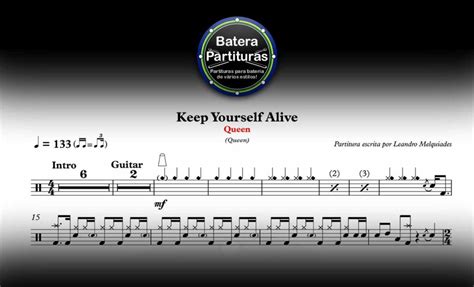Keep Yourself Alive Queen Batera Partituras