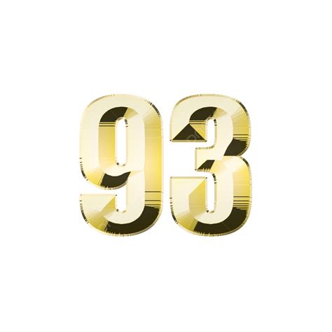 Effect Numbers 3d Vector Number Ninety Three 3d Gold Text Effect