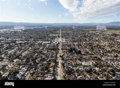 Aerial View Of Suburban Sprawl In The San Fernando Valley Portion Of