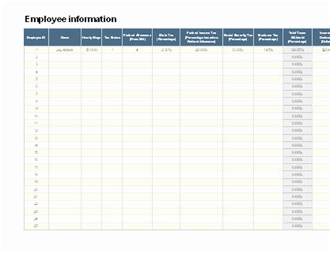 Employee Payroll Ledger Template Stcharleschill Template