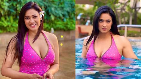 shweta tiwari beats scorching summer heat in pool wearing polka dotted pink swimsuit in pics