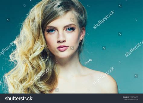 Beautiful Long Blonde Hair Woman Closeup Stock Photo 1158790675