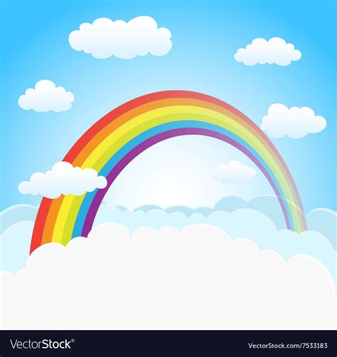 Sky Background With Rainbow Royalty Free Vector Image