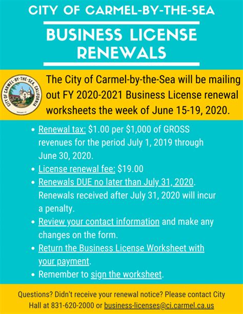 Time To Renew Your Business License City Of Carmel