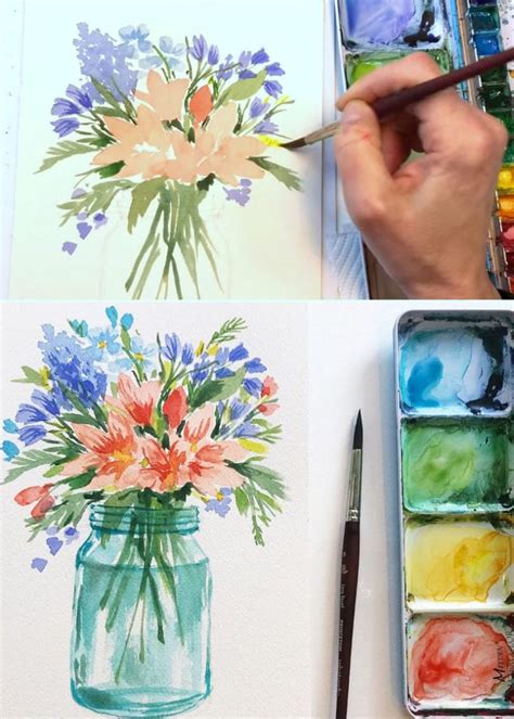 Best Watercolor Flowers Tutorials Videos A Piece Of Rainbow