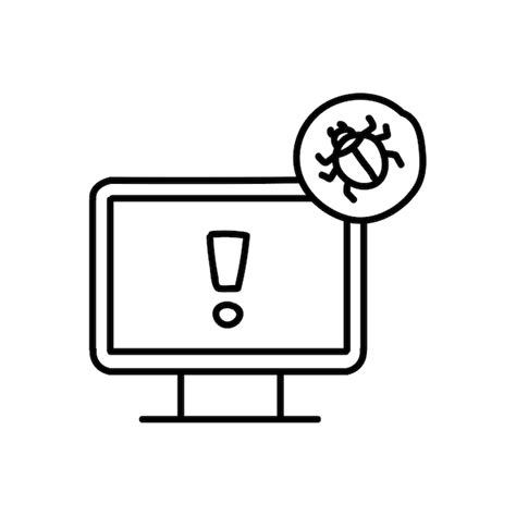 Premium Vector Computer Bug Icon Hand Drawn Vector Illustration