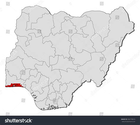 Map Nigeria Lagos Stock Vector Royalty Free 506778919 Shutterstock