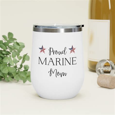Proud Marine Mom 12oz Insulated Wine Tumblermanufactured Etsy