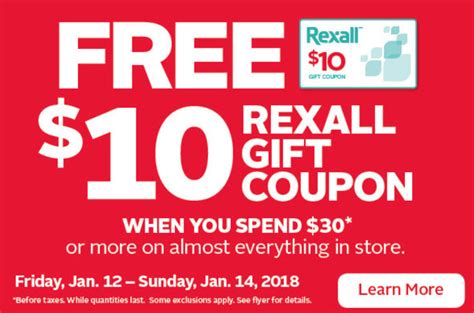 Get A 10 Coupon When You Spend 30 At Rexall Los Angeles Coupons