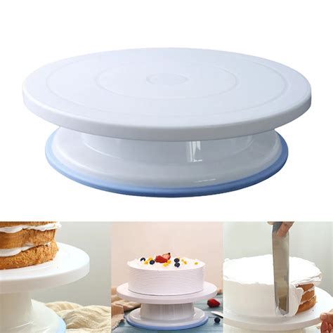 Pawaca 1pc 275cm Plastic Cake Turntable Rotating Anti Skid Round Cake