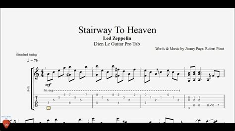 Stairway To Heaven Guitar Tutorial Tab Youtube