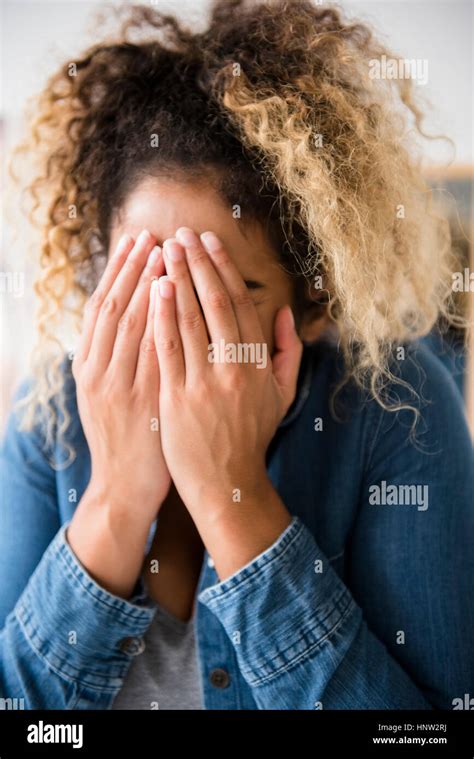 Hands Covering Face Crying Woman Hi Res Stock Photography And Images Alamy