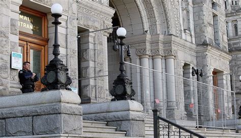 Ceremonial Entrance At Legislature Blocked By Fence Victoria Times