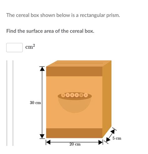 The Cereal Box Shown Below Is A Rectangular Prism Find The Surface